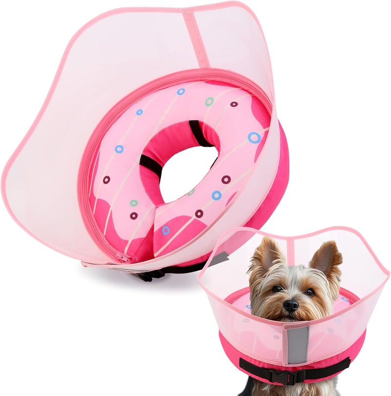 Inspack Soft Dog Cone Collar, Inflatable Cones Alternative After Surgery with Anti-Lick Shield, for Large/Medium/Small Dogs to Stop Licking, Elizabethan Neck Ecollars of Shame, Comfy Pillow Recovery, S - Image 1